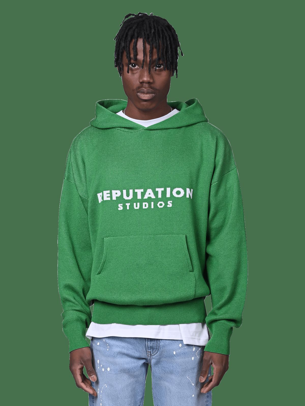 Knit Hoodie - Pine Green sold by reputation studios product image thumbnail 2