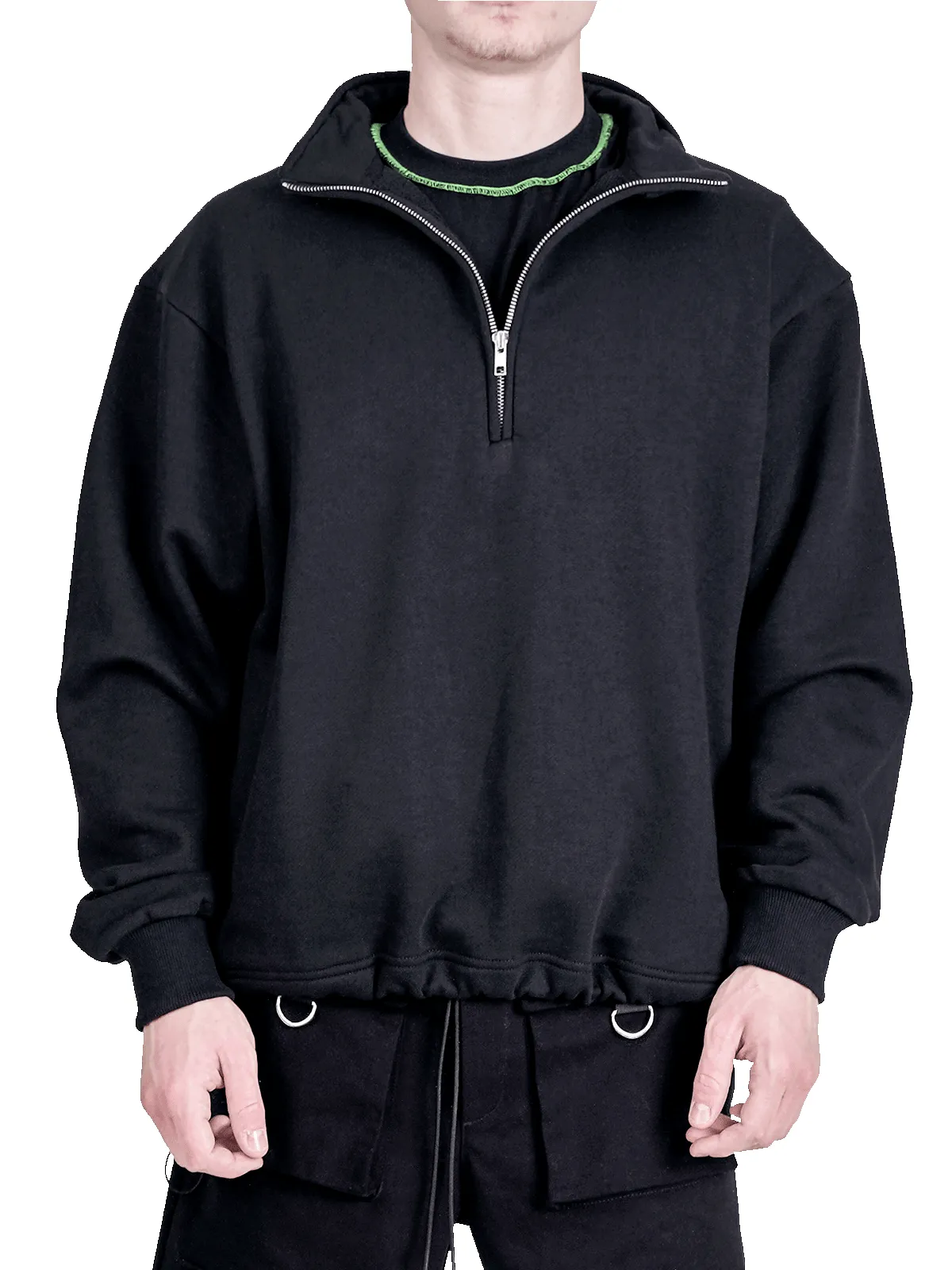 3/4 Zipper Sweater - Black sold by reputation studios product image thumbnail 2