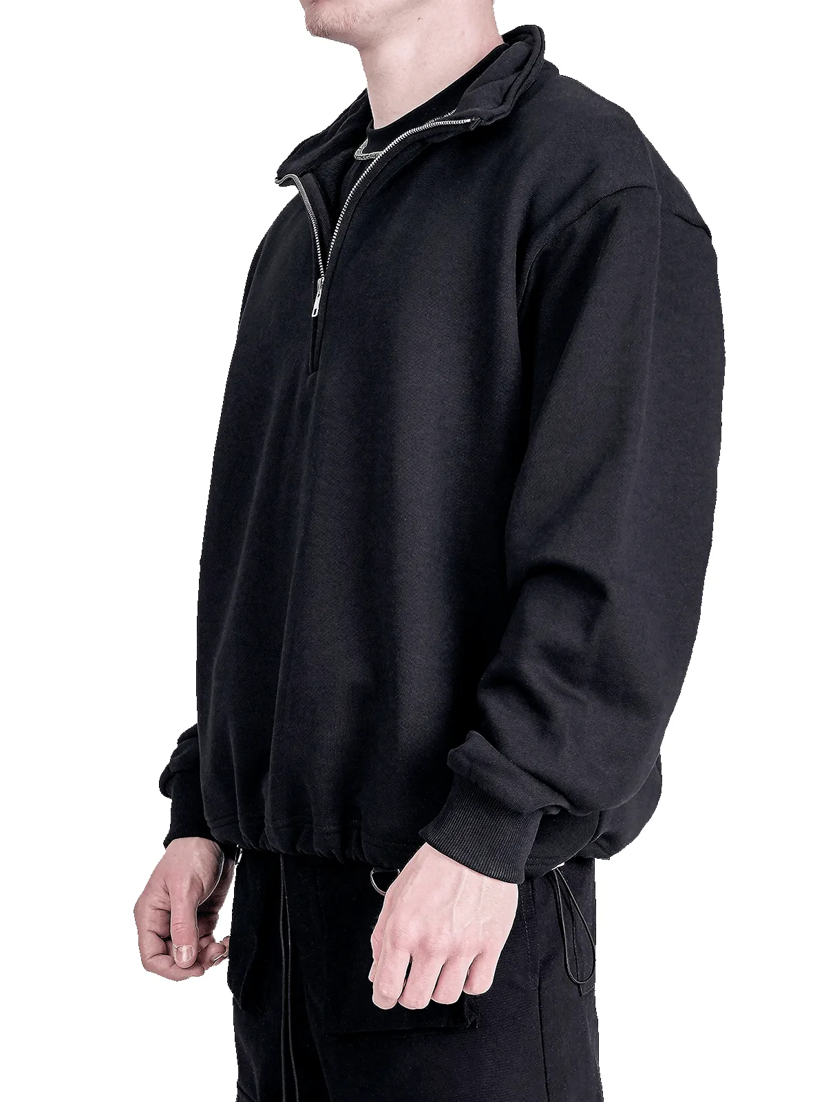 3/4 Zipper Sweater - Black sold by reputation studios product image thumbnail 3