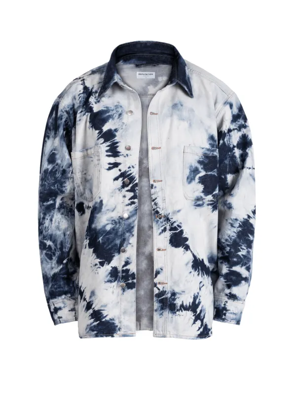 Oversized Tie Dye Shirt - Blue sold by reputation studios