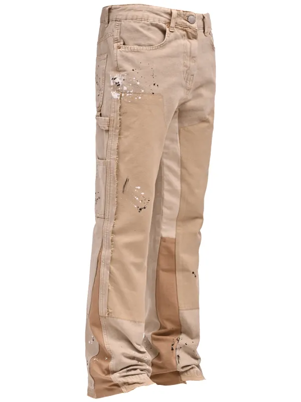 Flare Canvas Pants - Taupe sold by reputation studios