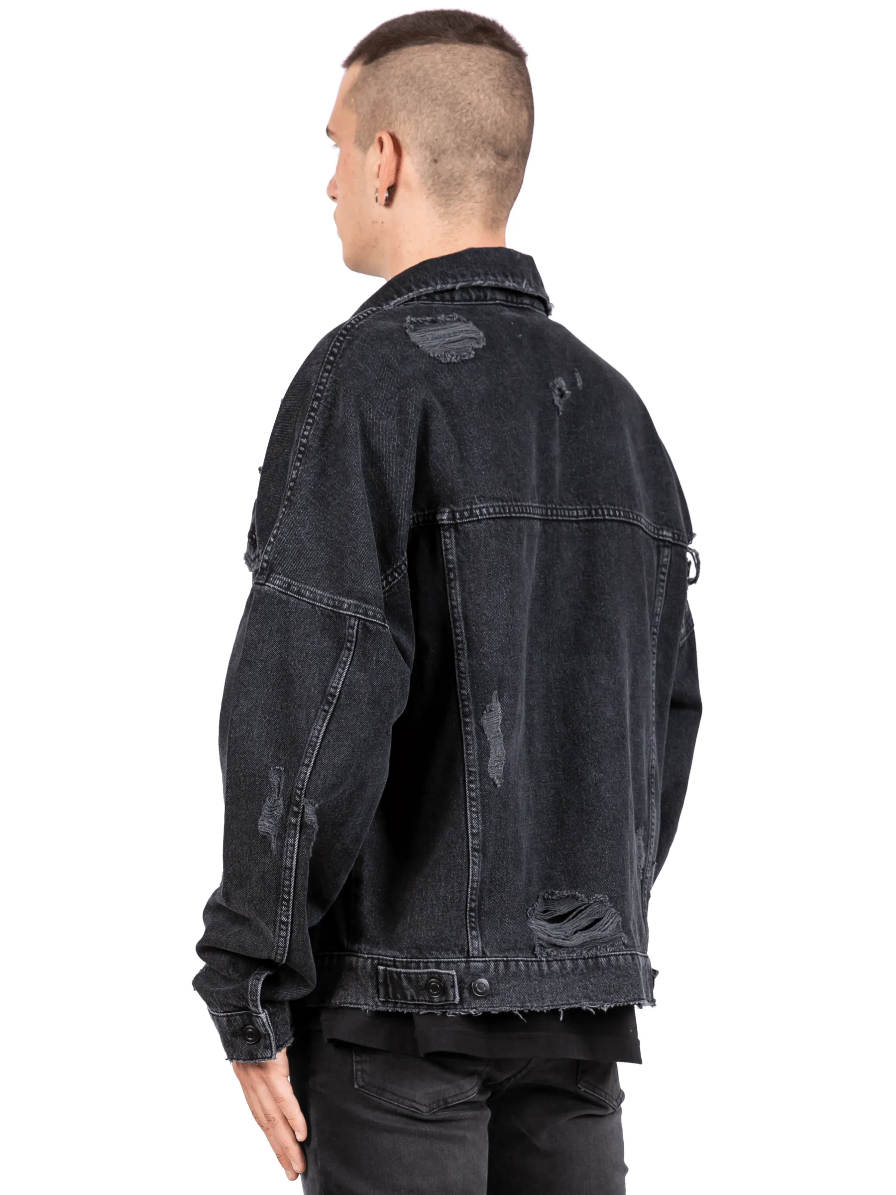 Oversized Denim Jacket - Black sold by reputation studios product image thumbnail 4