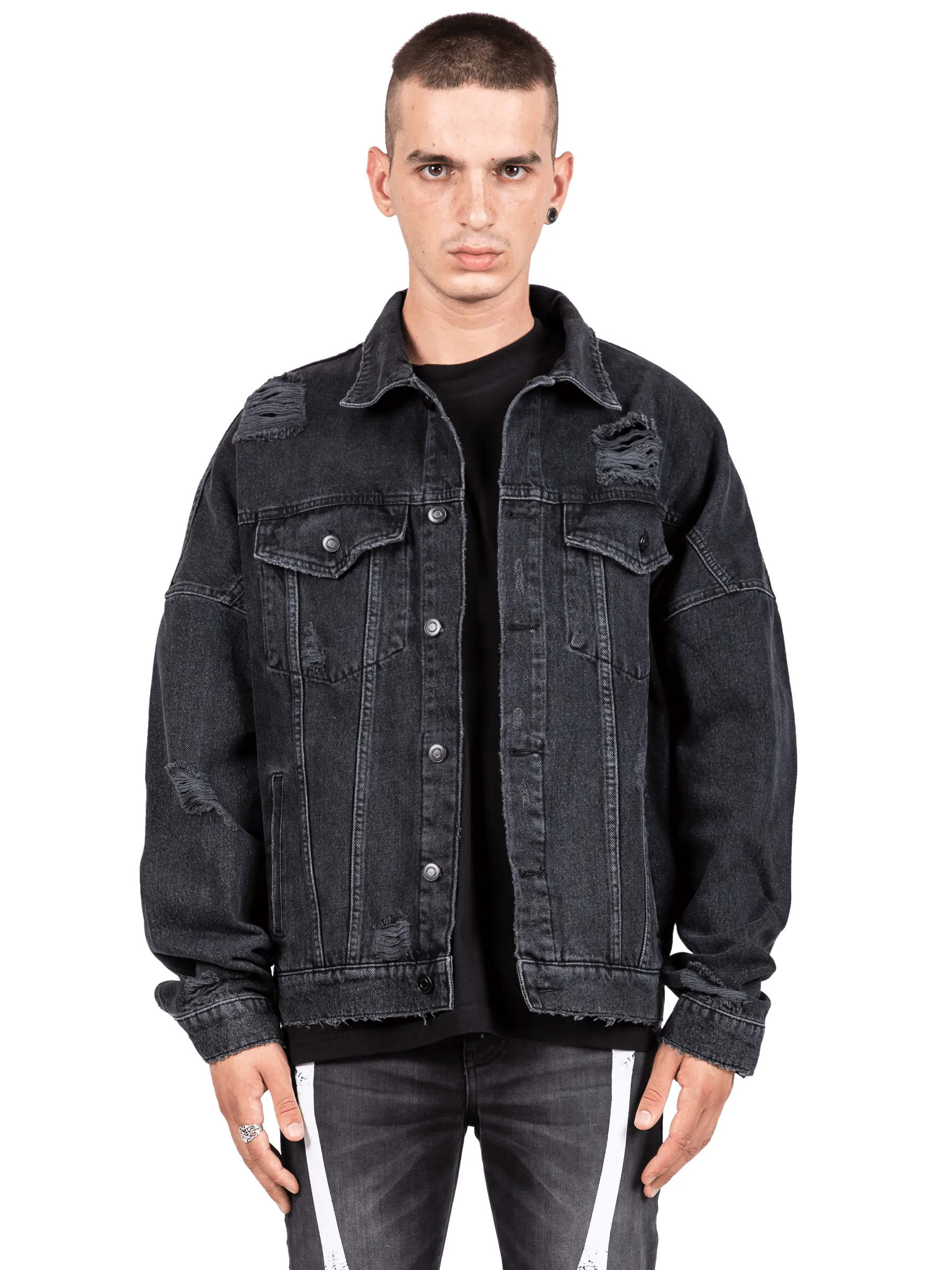 Oversized Denim Jacket - Black sold by reputation studios product image thumbnail 2