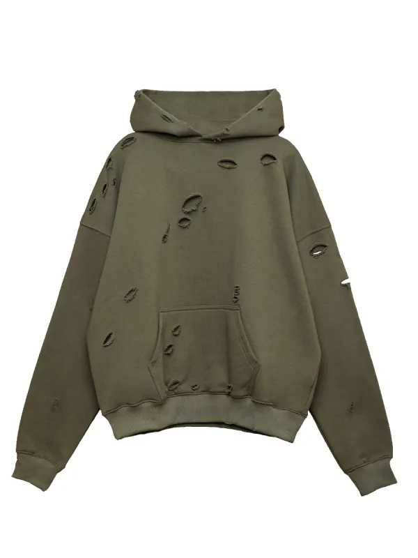 Ripped Hoodie - Forest sold by reputation studios