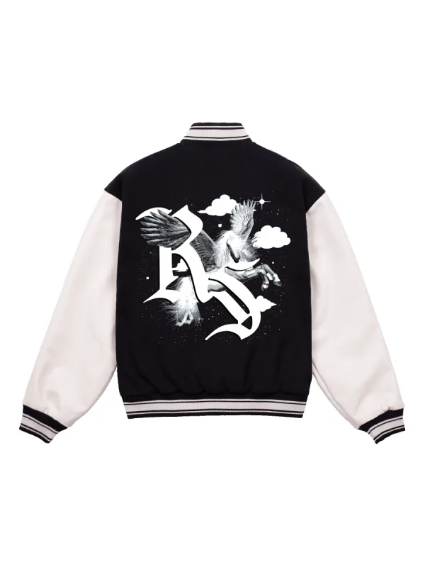 Pegasus Varsity Jacket - Black made by reputation studios