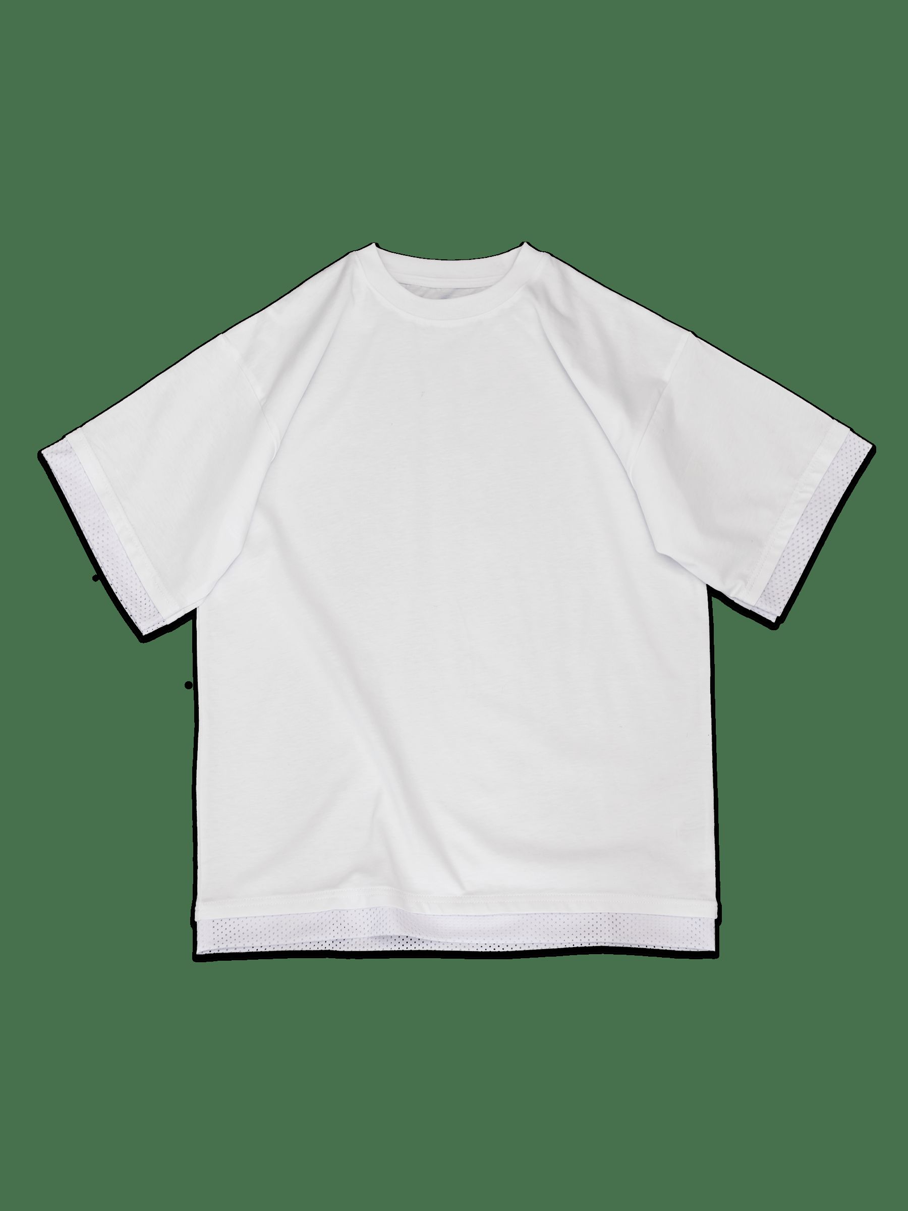 Mesh Layered Tee - White sold by reputation studios
