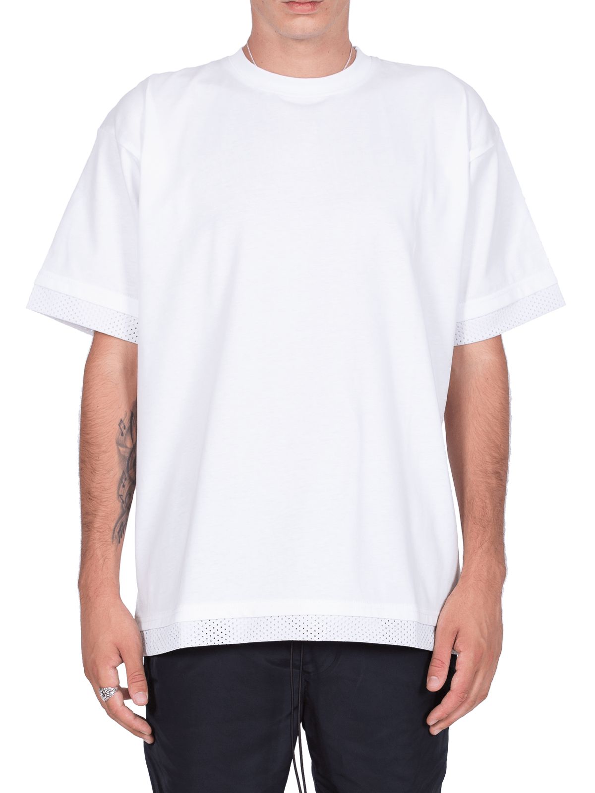 Mesh Layered Tee - White sold by reputation studios product image thumbnail 2