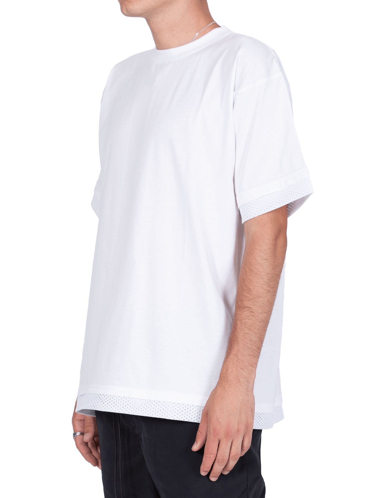 Mesh Layered Tee - White sold by reputation studios product image thumbnail 3