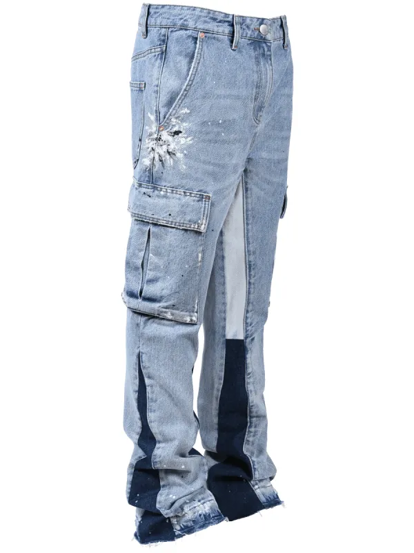 Cargo Flare Denim - Light Wash sold by reputation studios