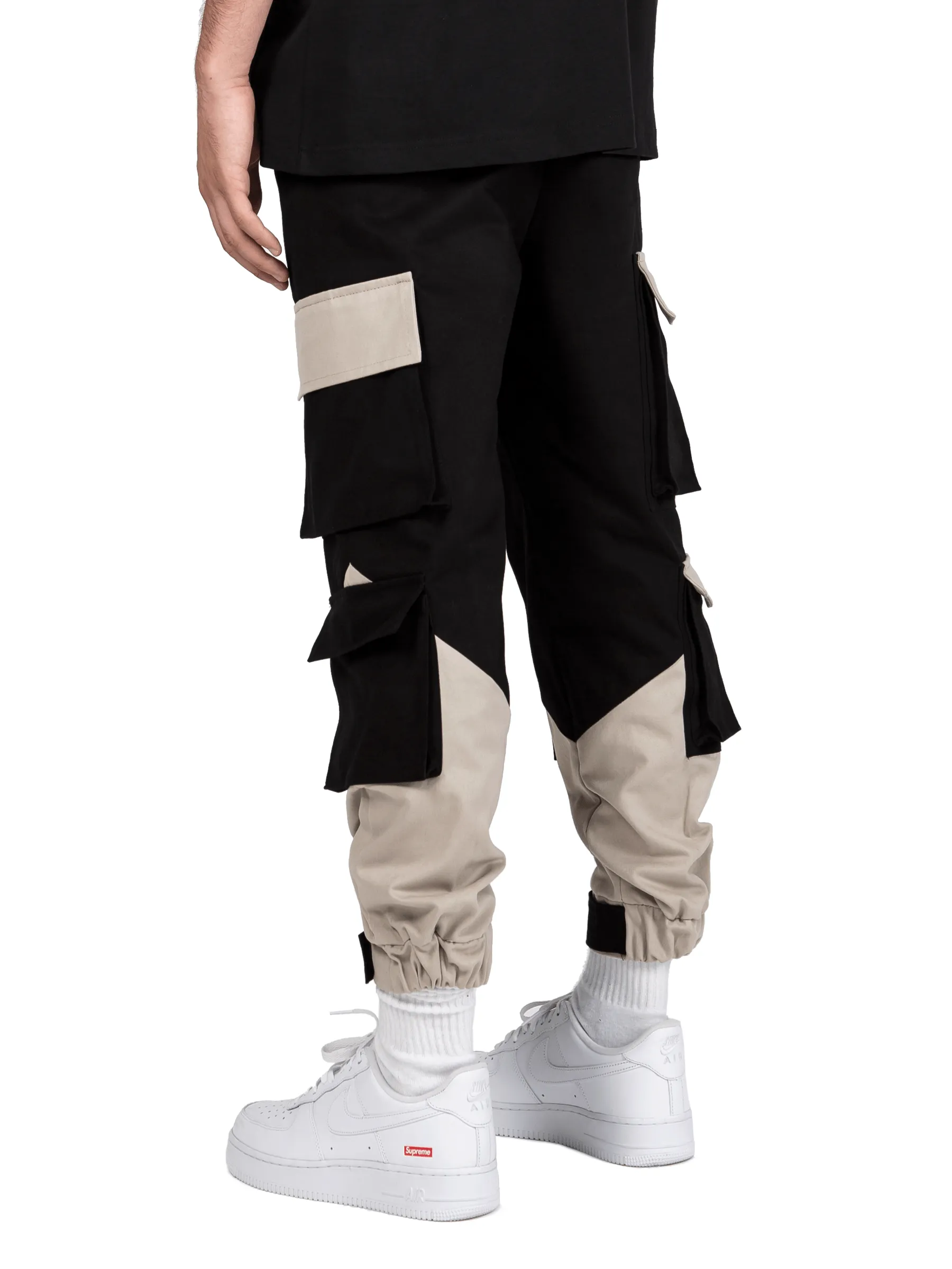 Multi Pocket Cargo Pants - Black / Stone sold by reputation studios product image thumbnail 4