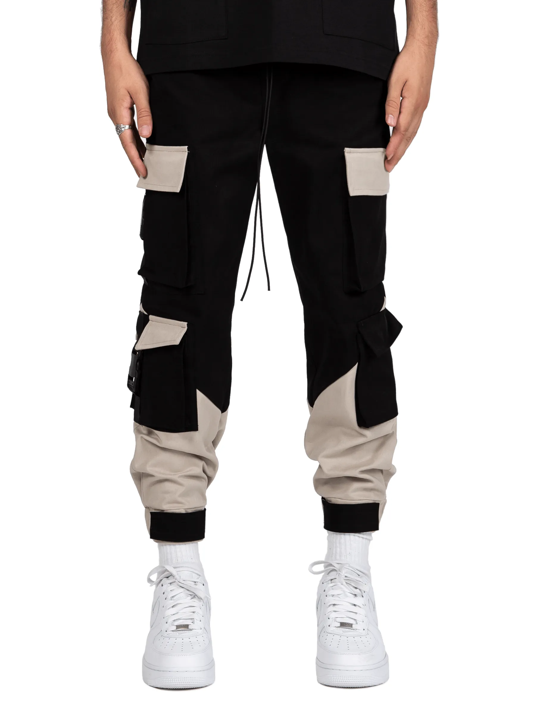 Multi Pocket Cargo Pants - Black / Stone sold by reputation studios product image thumbnail 2