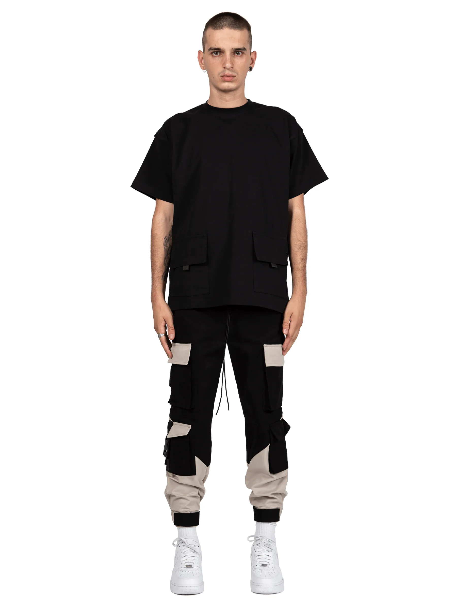 Multi Pocket Cargo Pants - Black / Stone sold by reputation studios product image thumbnail 5