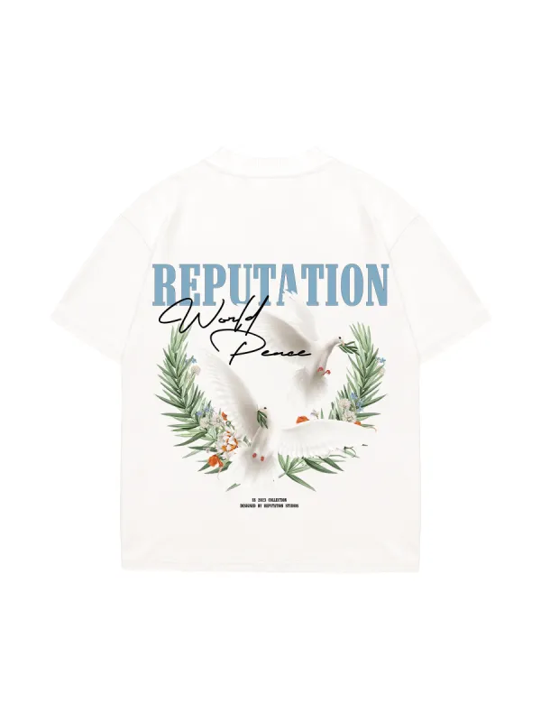 World Peace Graphic Tee - Off White sold by reputation studios