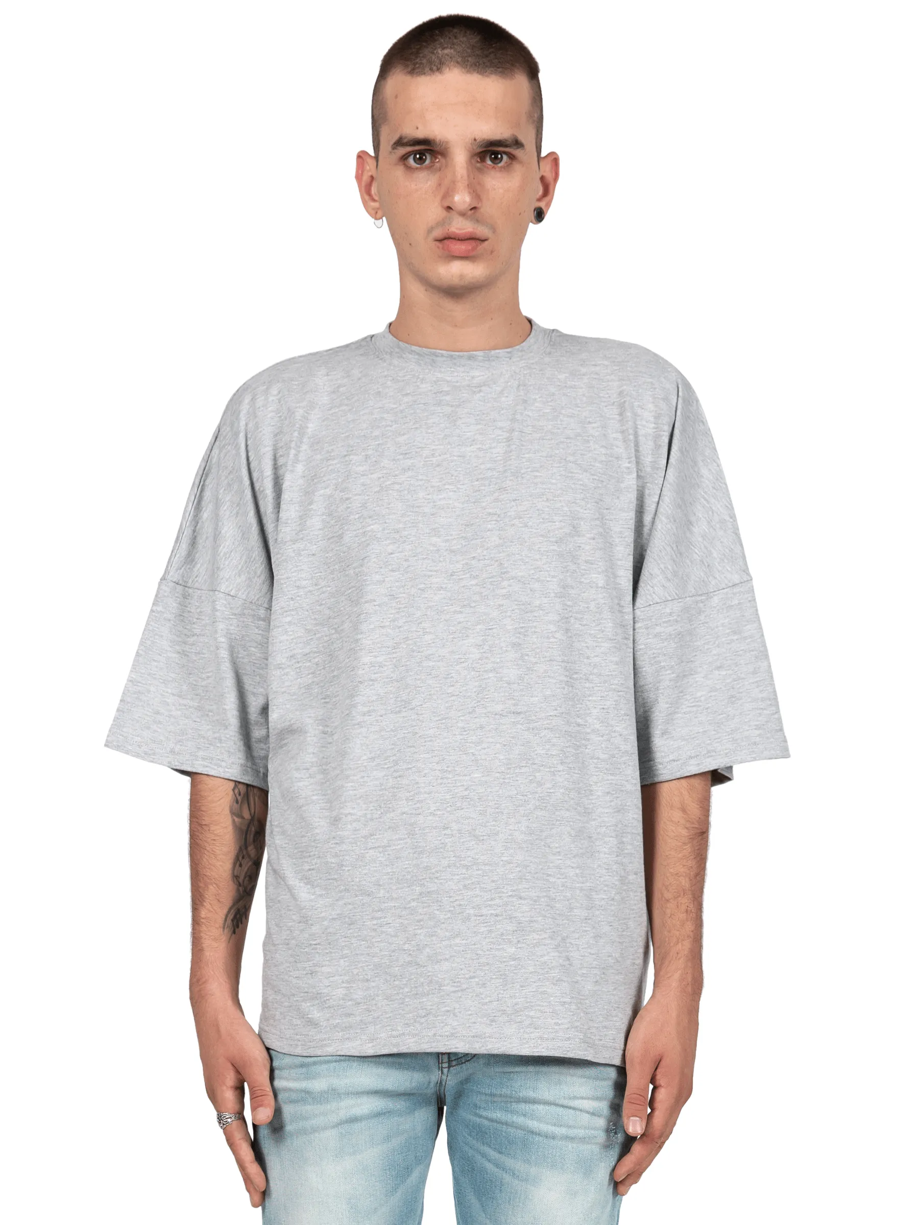 Drop Shoulder Tee - Heather Grey sold by reputation studios product image thumbnail 2
