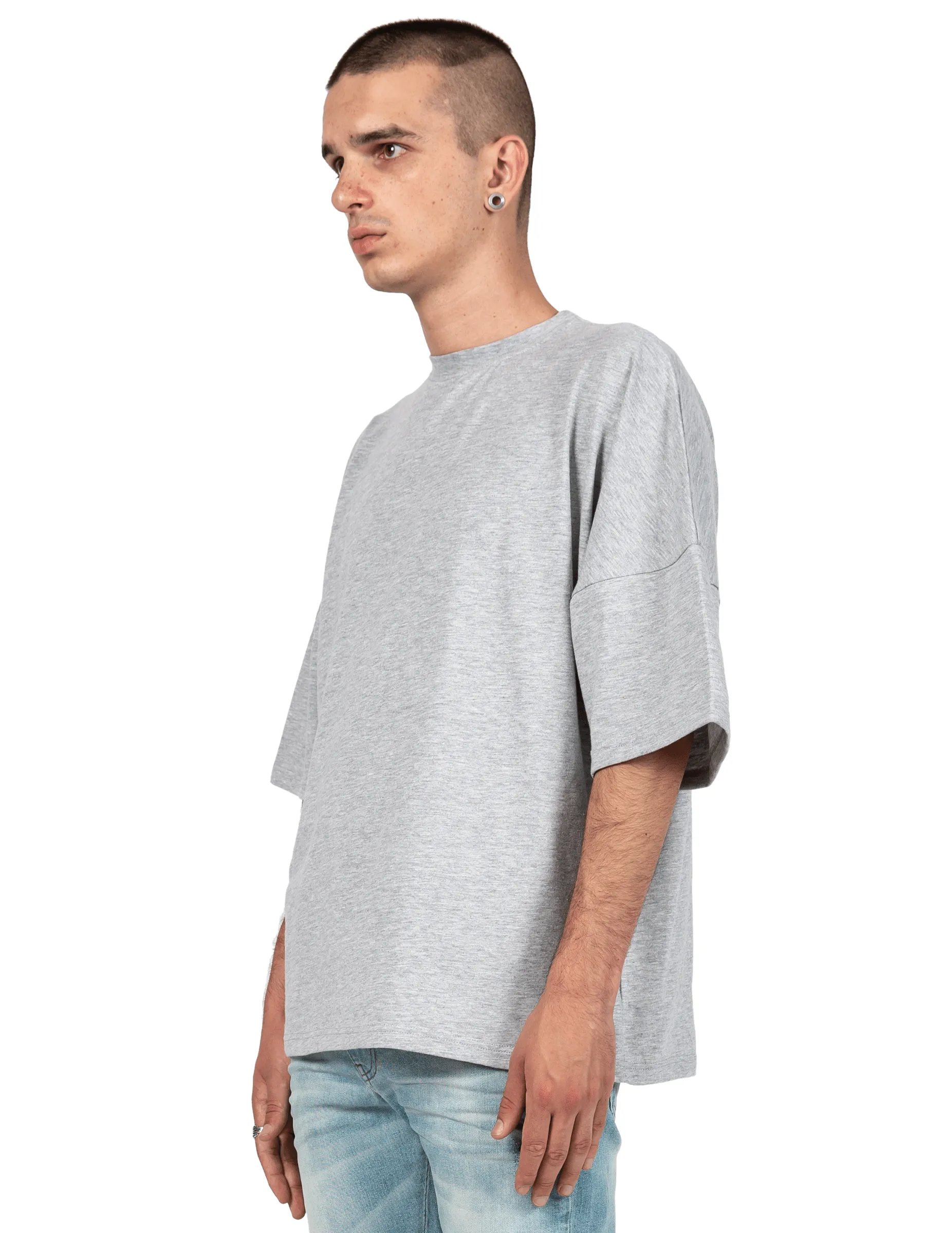 Drop Shoulder Tee - Heather Grey sold by reputation studios product image thumbnail 3