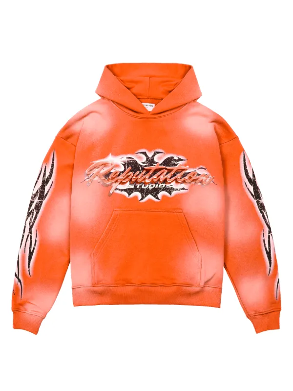 Tribal Hoodie - Tangerine sold by reputation studios
