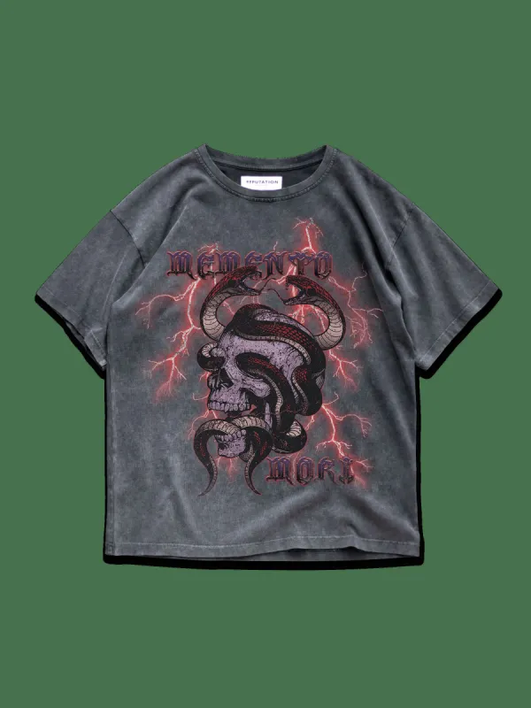 Vintage Grey Tee - Memento Mori made by reputation studios