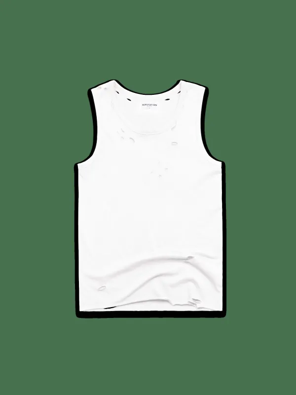 Ripped Vest - Off White sold by reputation studios