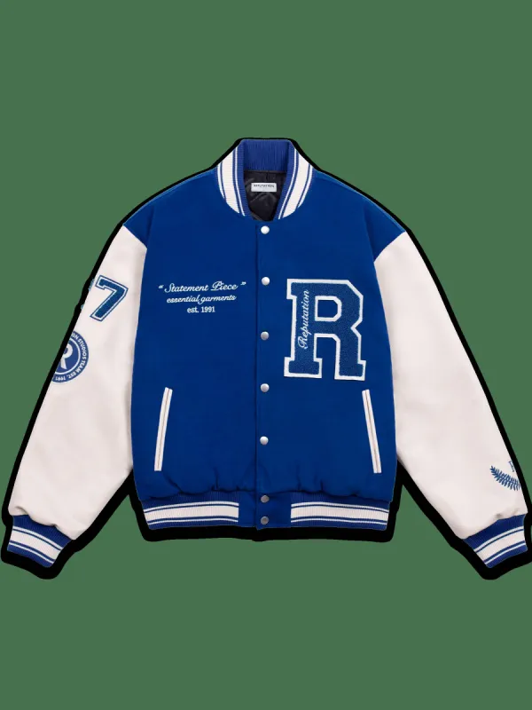 "Statement Piece" Varsity Jacket - Royal Blue sold by reputation studios