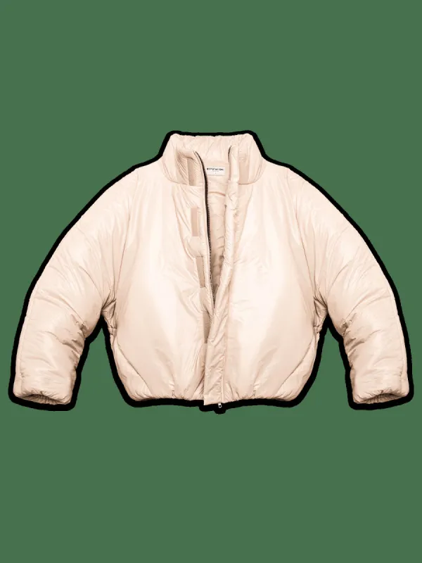 Oversized Puffer Jacket - Cream sold by reputation studios