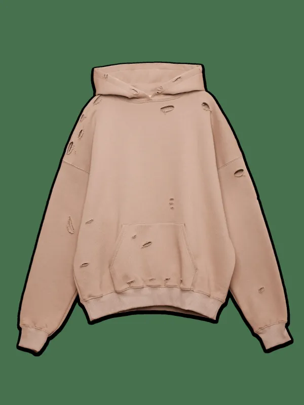 Ripped Hoodie - Sand sold by reputation studios