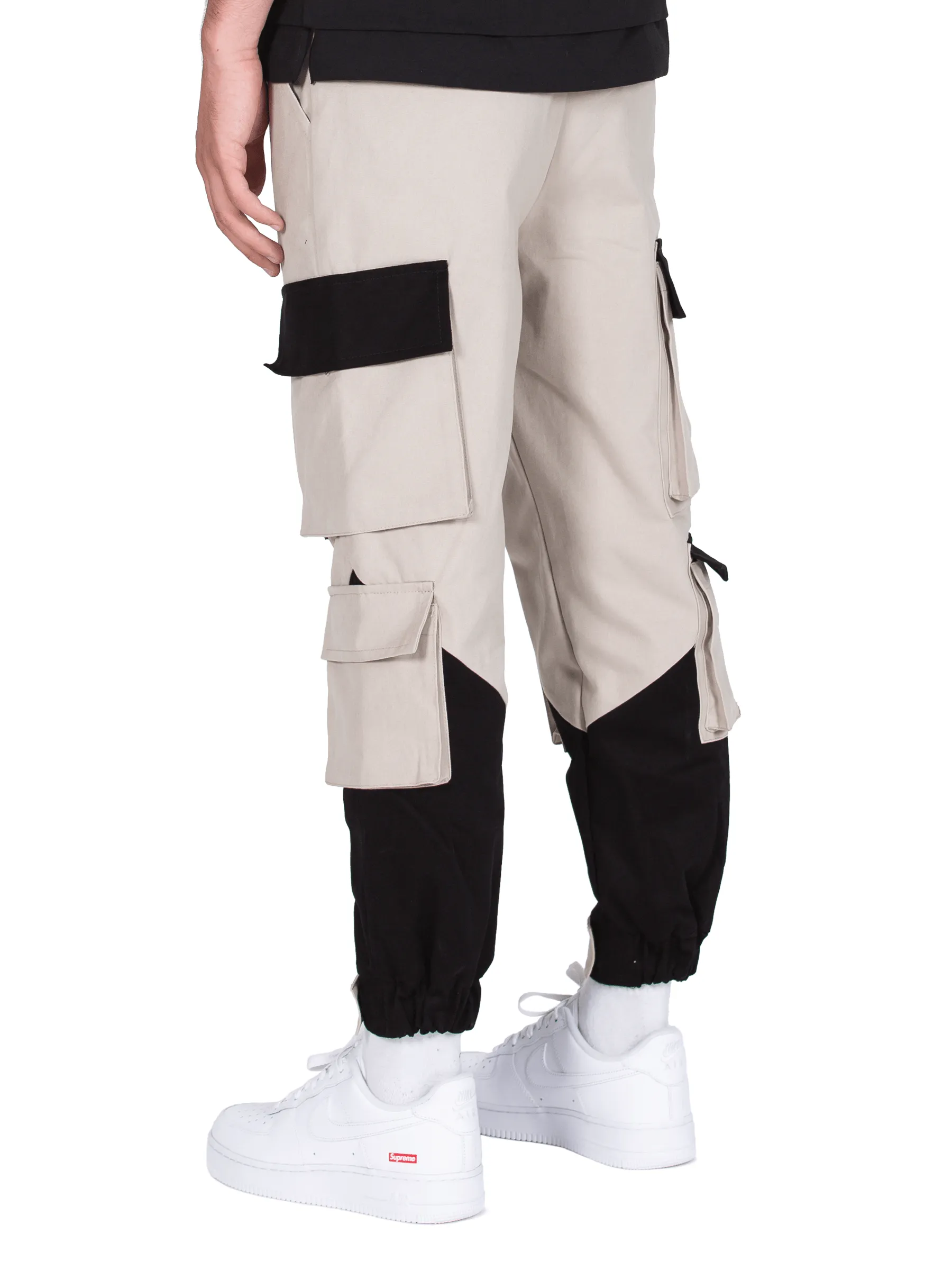 Multi Pocket Cargo Pants - Stone / Black sold by reputation studios product image thumbnail 4