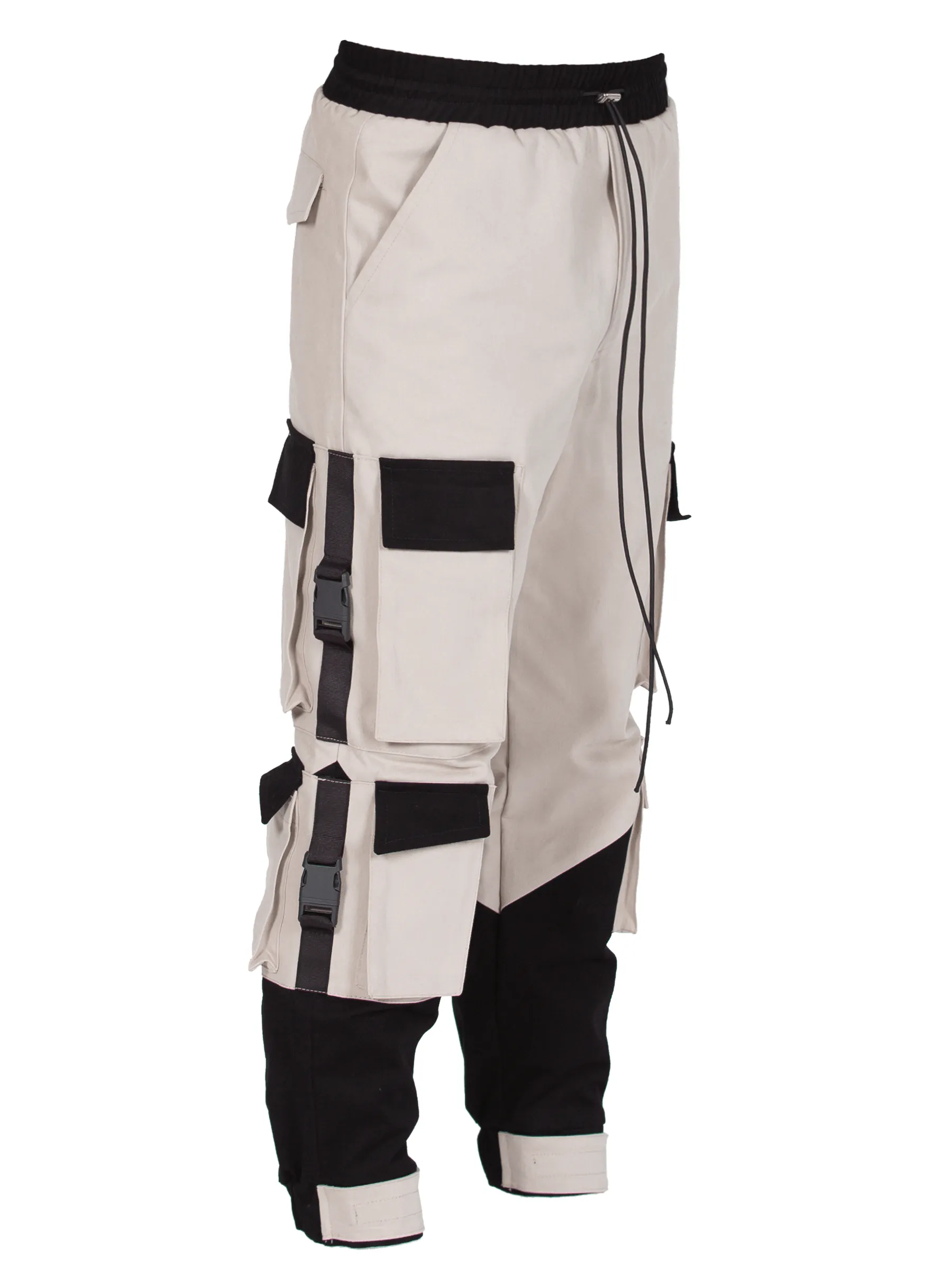 Multi Pocket Cargo Pants - Stone / Black sold by reputation studios