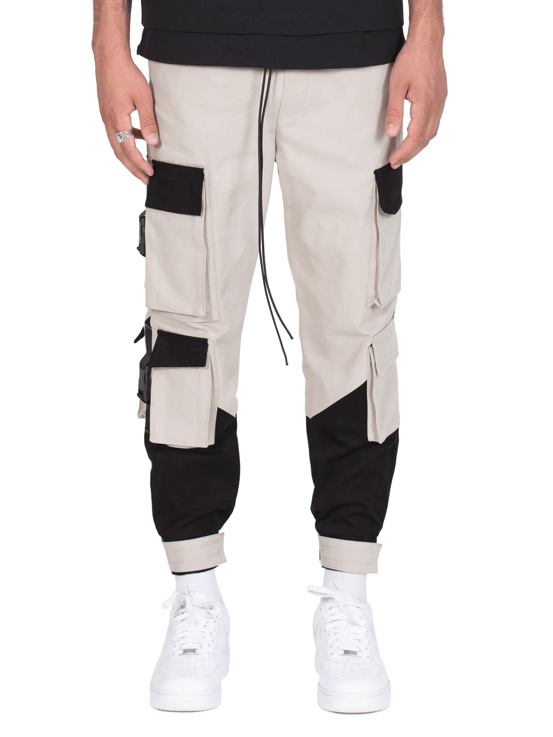 Multi Pocket Cargo Pants - Stone / Black sold by reputation studios product image thumbnail 2