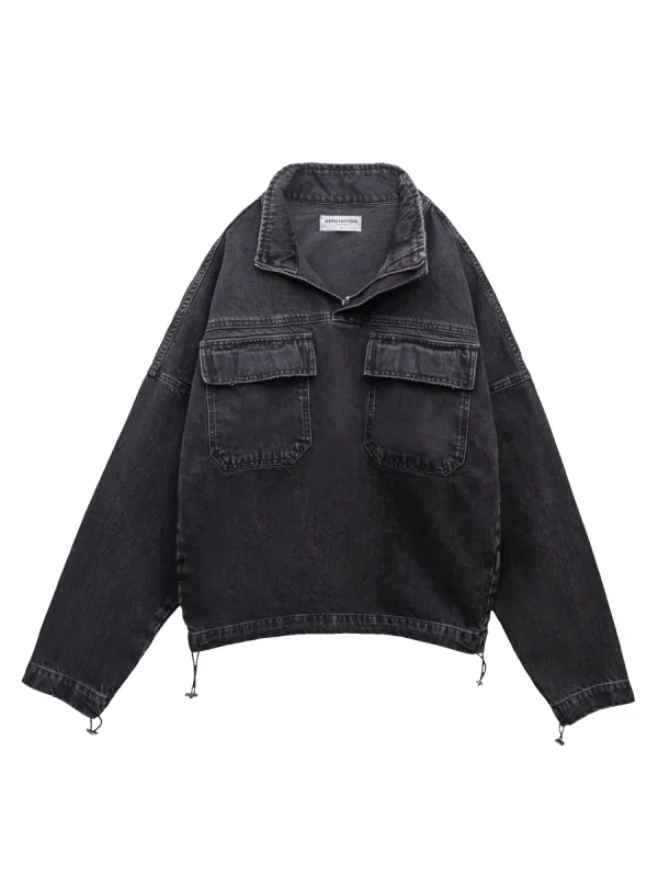 Denim Anorak - Black sold by reputation studios