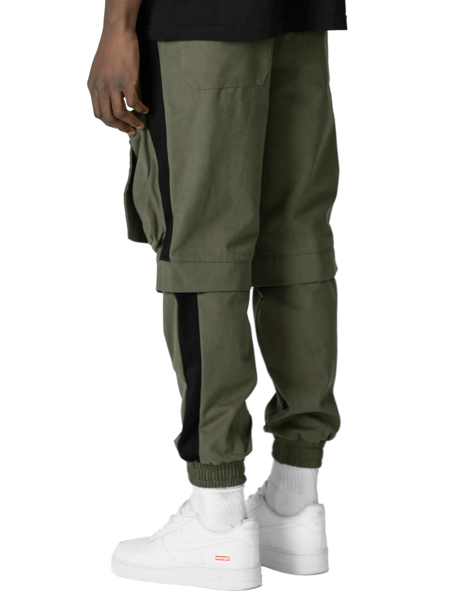 Colour-Block Cargo Pants - Forest / Black sold by reputation studios product image thumbnail 4