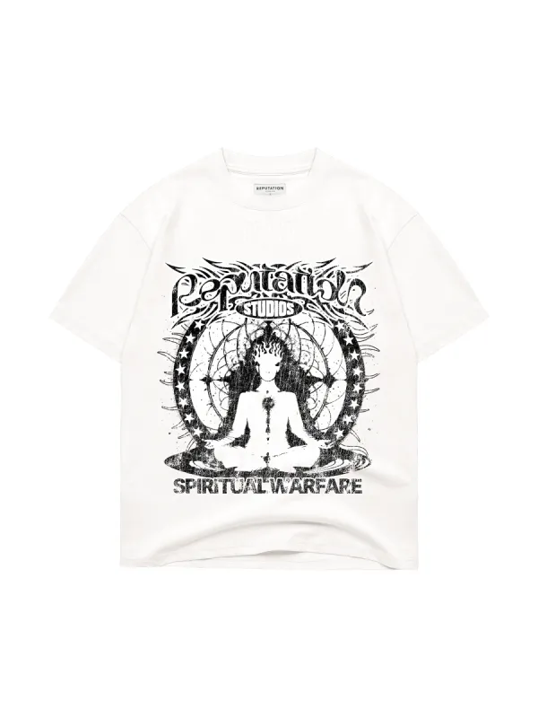 Spiritual Warfare Tee - Vintage White sold by reputation studios