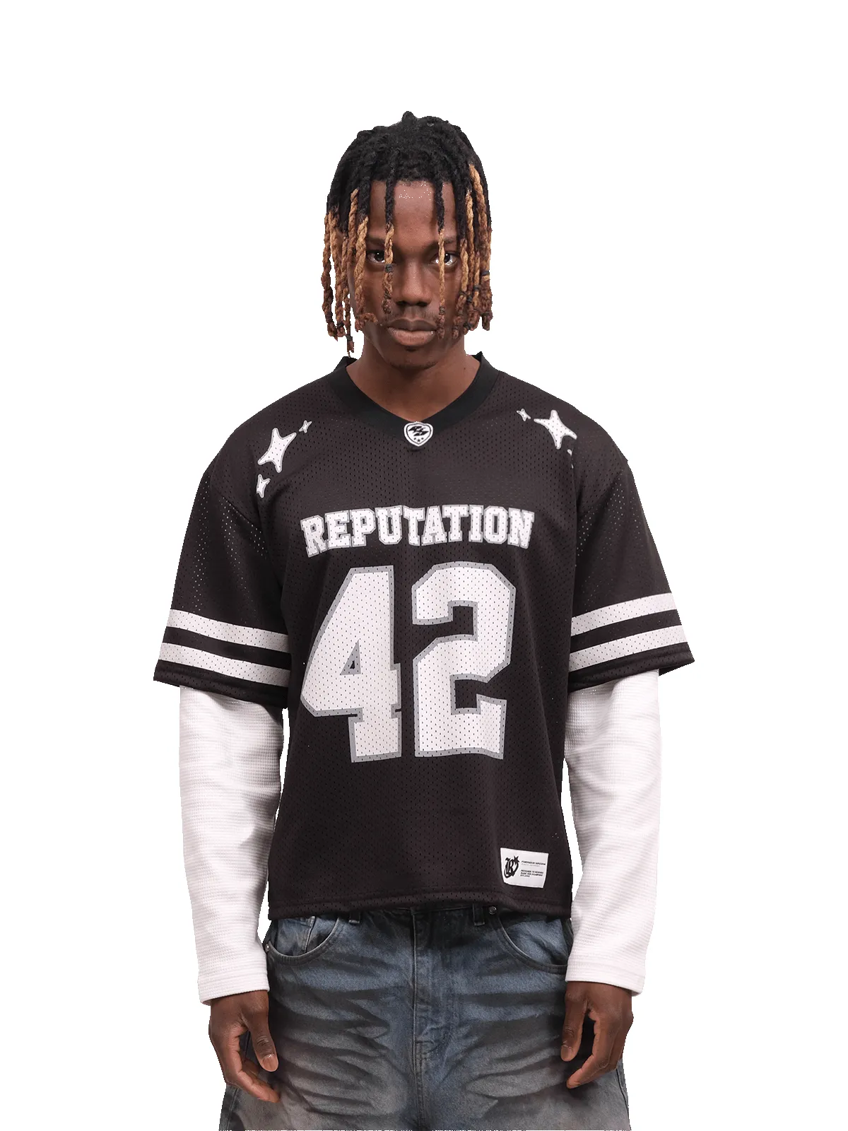 Mesh Layered Jersey - Black sold by reputation studios product image thumbnail 4