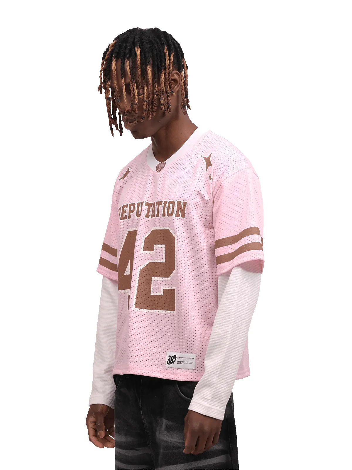 Mesh Layered Jersey - Pink sold by reputation studios product image thumbnail 5