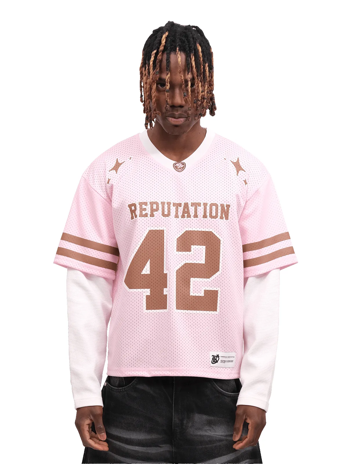 Mesh Layered Jersey - Pink sold by reputation studios product image thumbnail 3