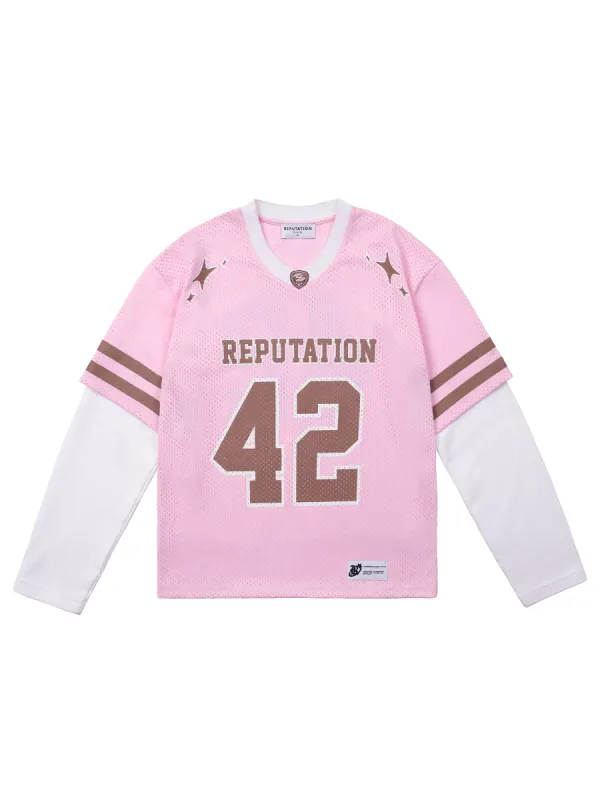 Mesh Layered Jersey - Pink sold by reputation studios
