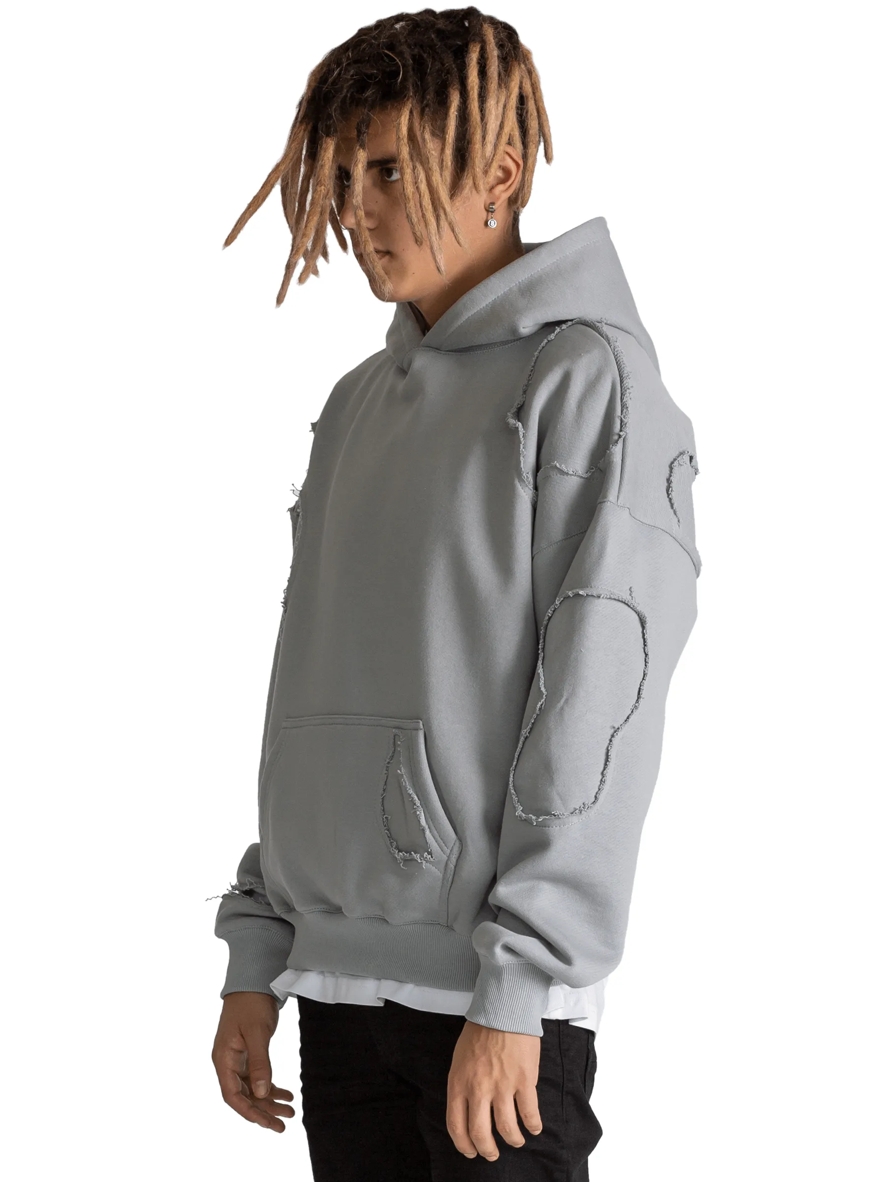 Repaired Hoodie - Stone sold by reputation studios product image thumbnail 3