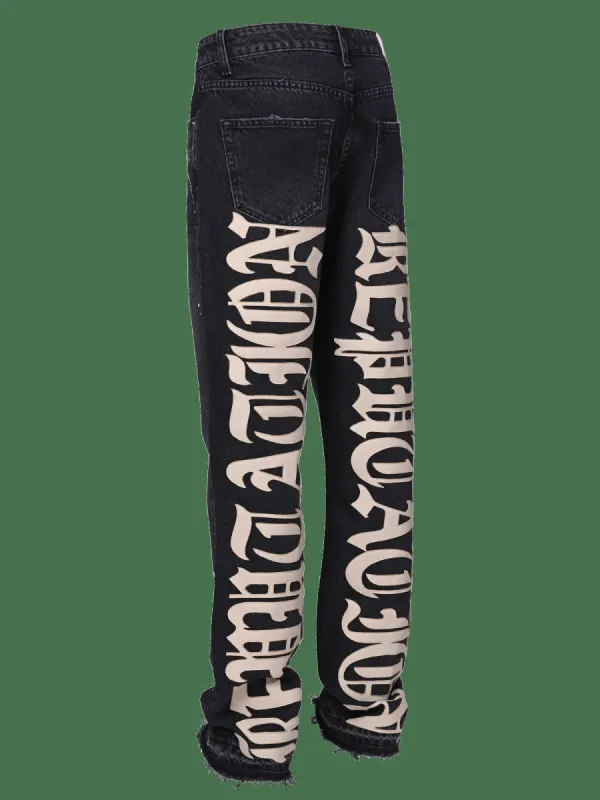 Script Denim - Black sold by reputation studios