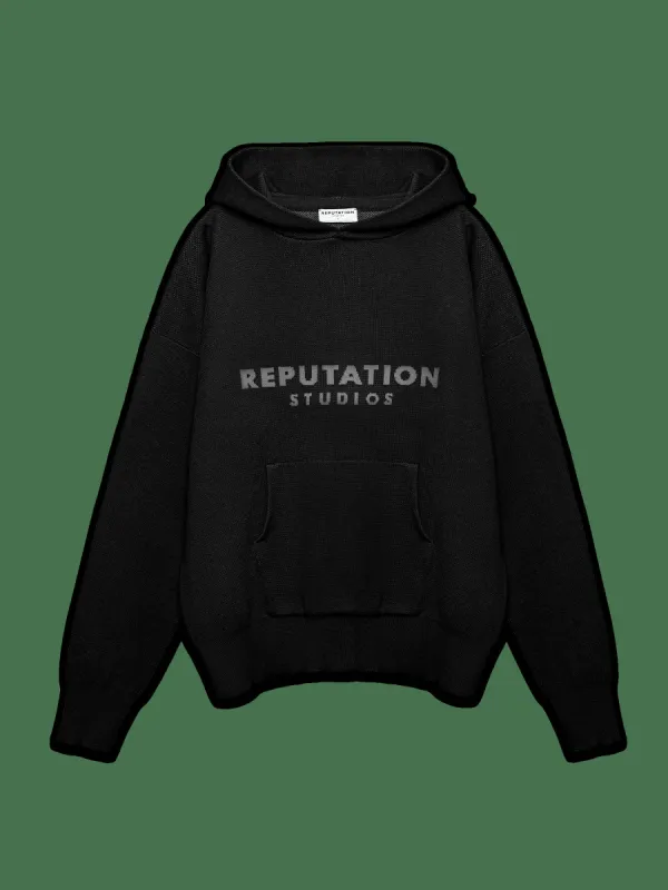 Knit Hoodie - Black sold by reputation studios