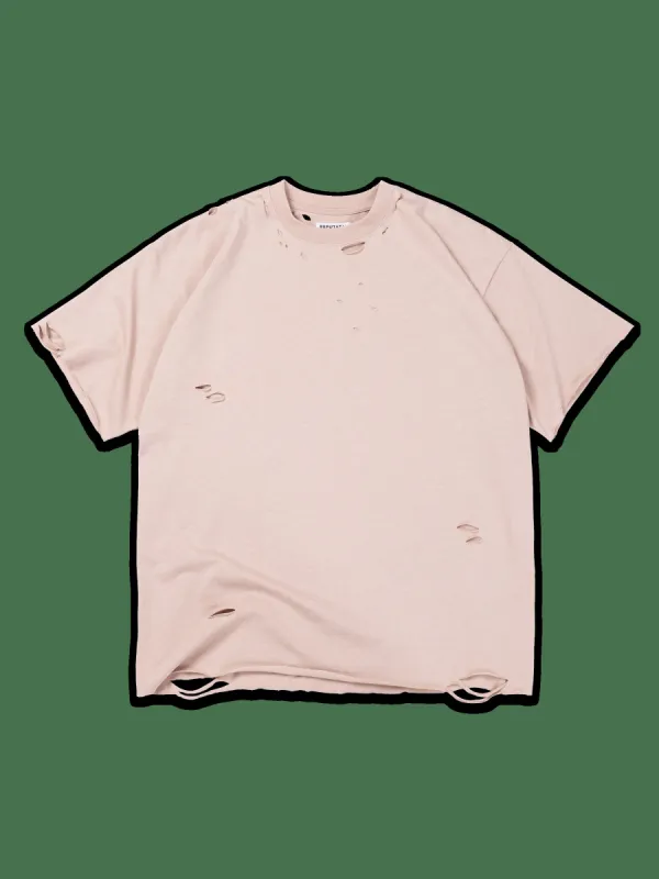 Ripped Oversized Tee - Sand sold by reputation studios