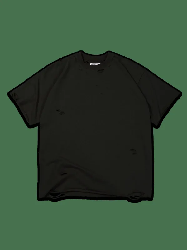 Ripped Oversized Tee - Black sold by reputation studios
