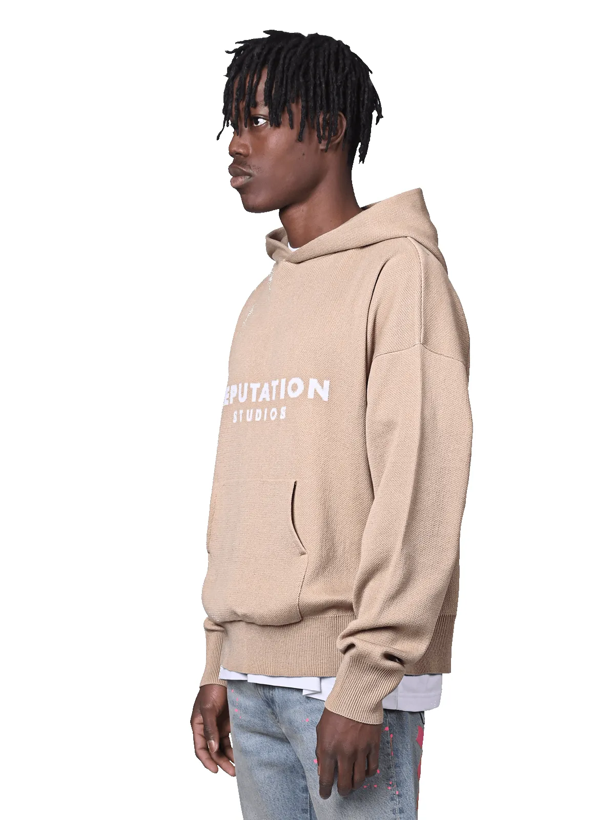 Knit Hoodie - Taupe sold by reputation studios product image thumbnail 3