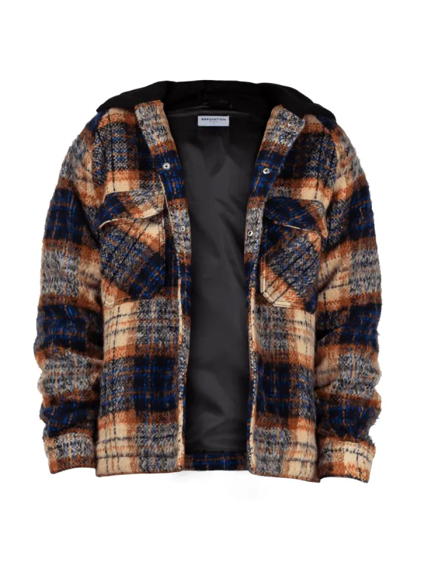 Oversized Tartan Shirt - Copper sold by reputation studios