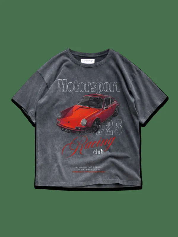 Vintage Grey Tee - Racing Club sold by reputation studios