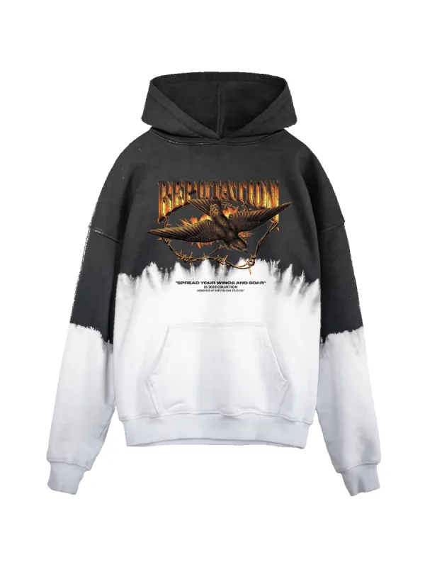 Vintage Dip Dye Hoodie - Spread Your Wings sold by reputation studios