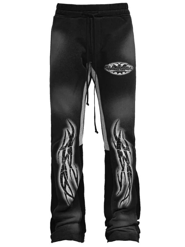 Tribal Flare Sweatpants - Black sold by reputation studios