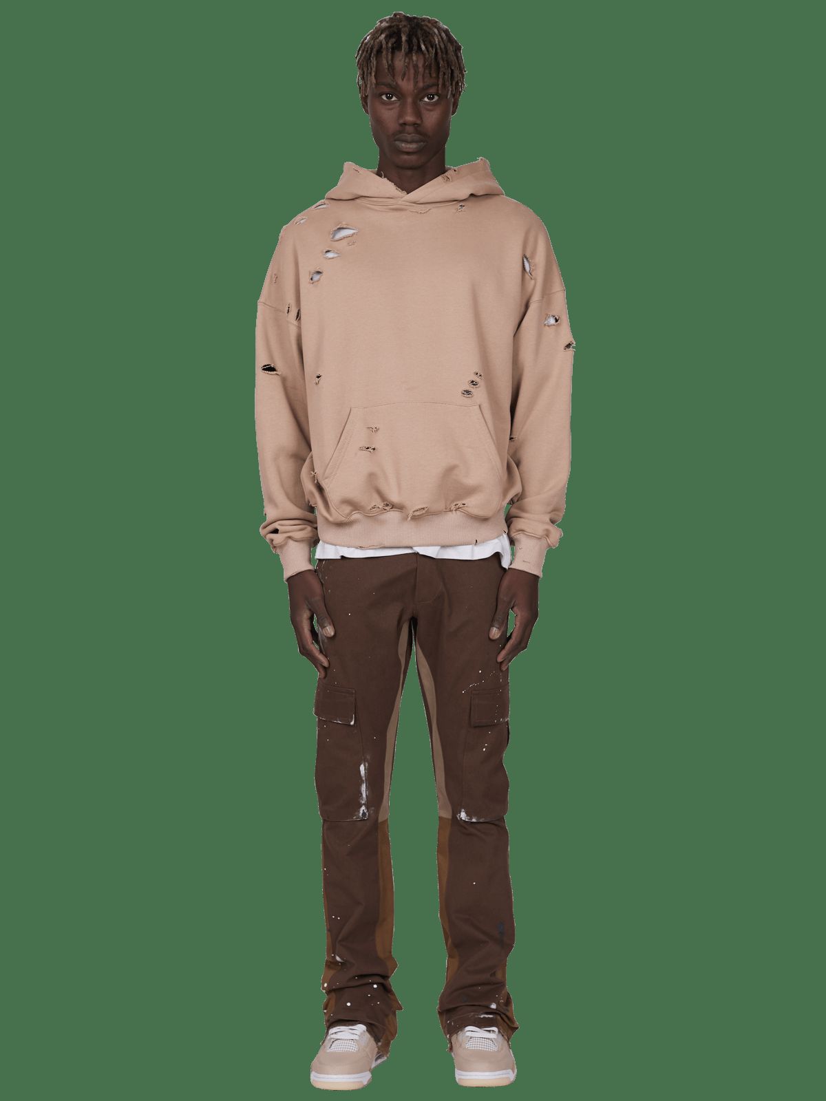 Ripped Hoodie - Sand sold by reputation studios product image thumbnail 5