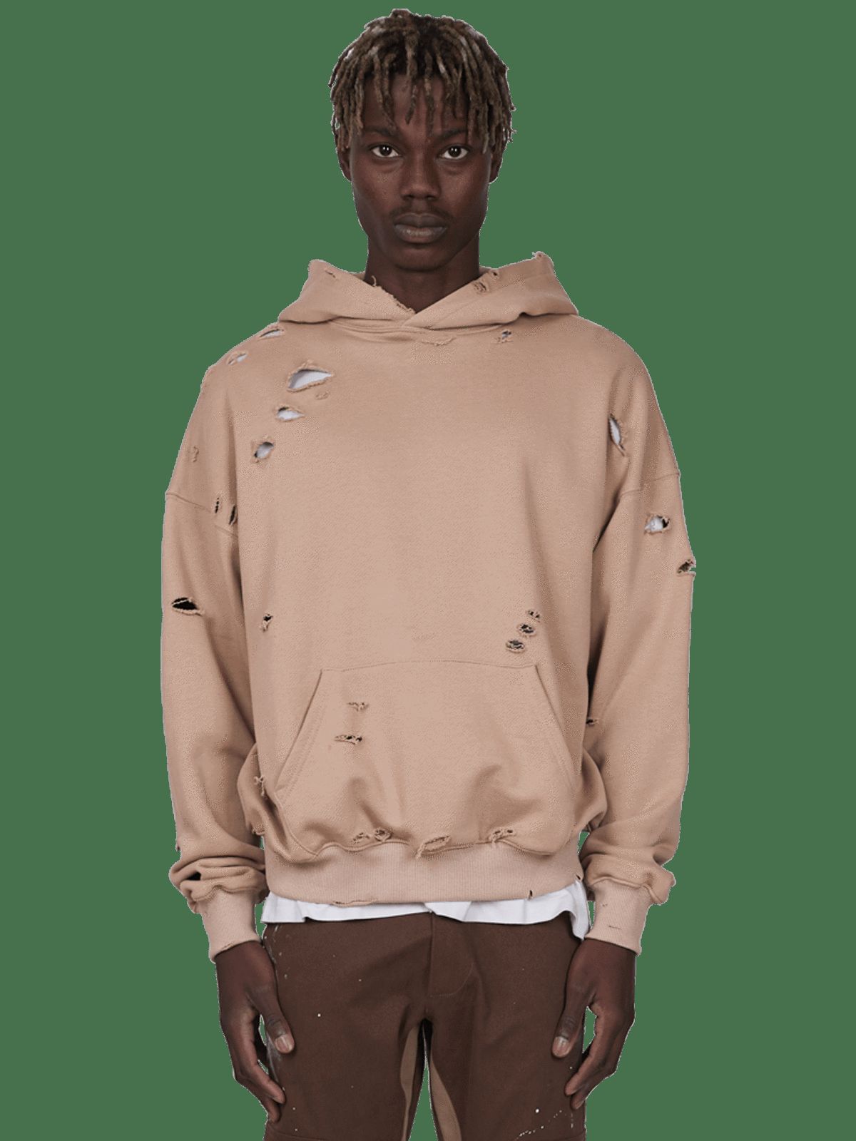 Ripped Hoodie - Sand sold by reputation studios product image thumbnail 2