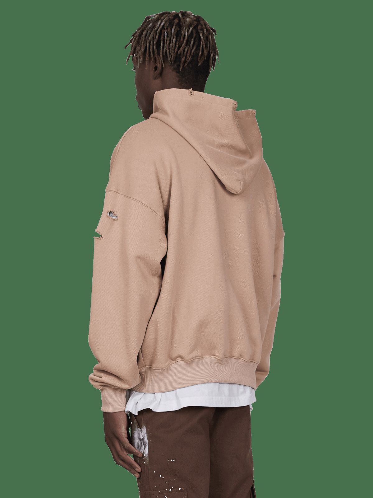 Ripped Hoodie - Sand sold by reputation studios product image thumbnail 4