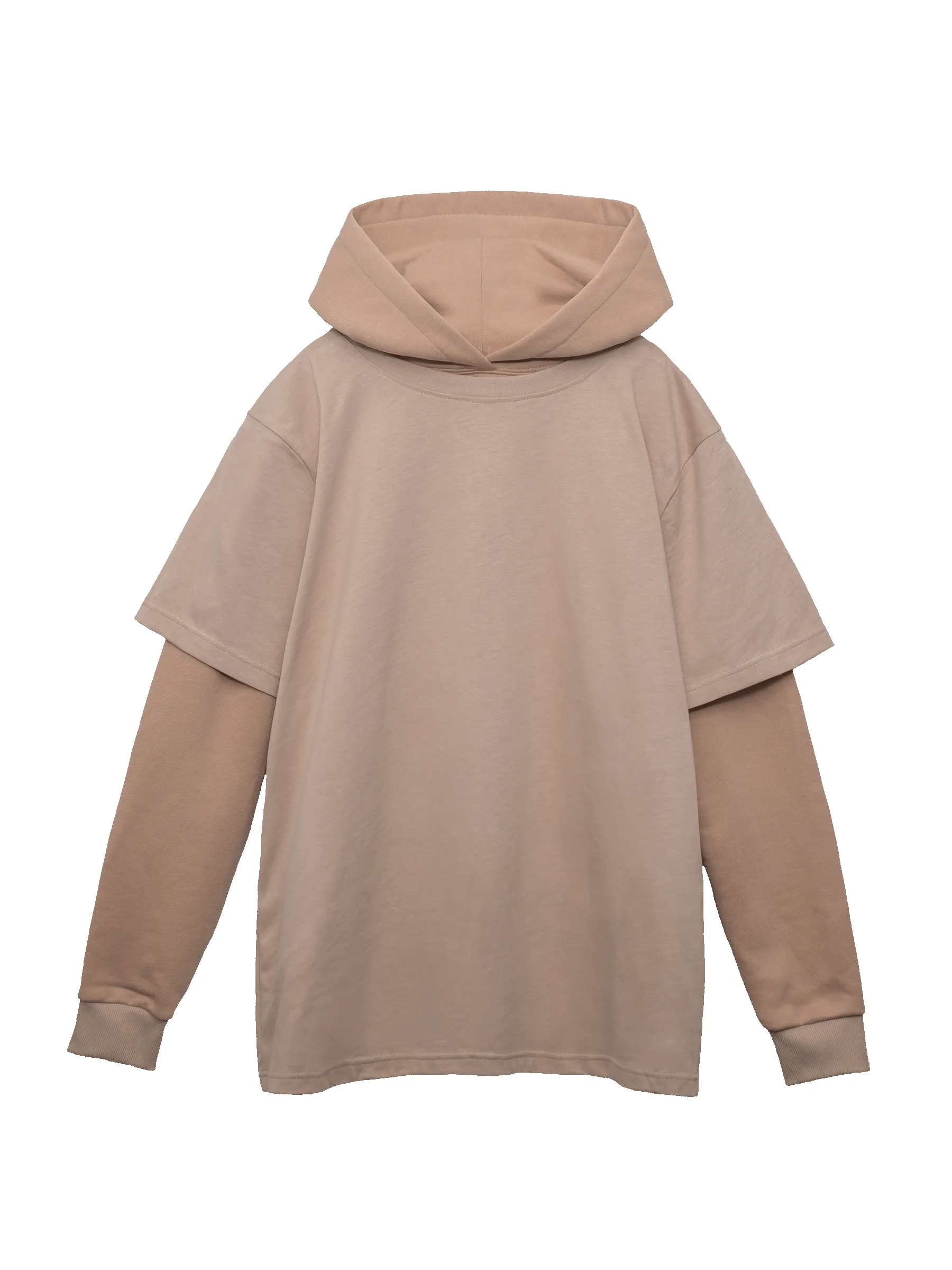 Layered Hoodie - Beige sold by reputation studios