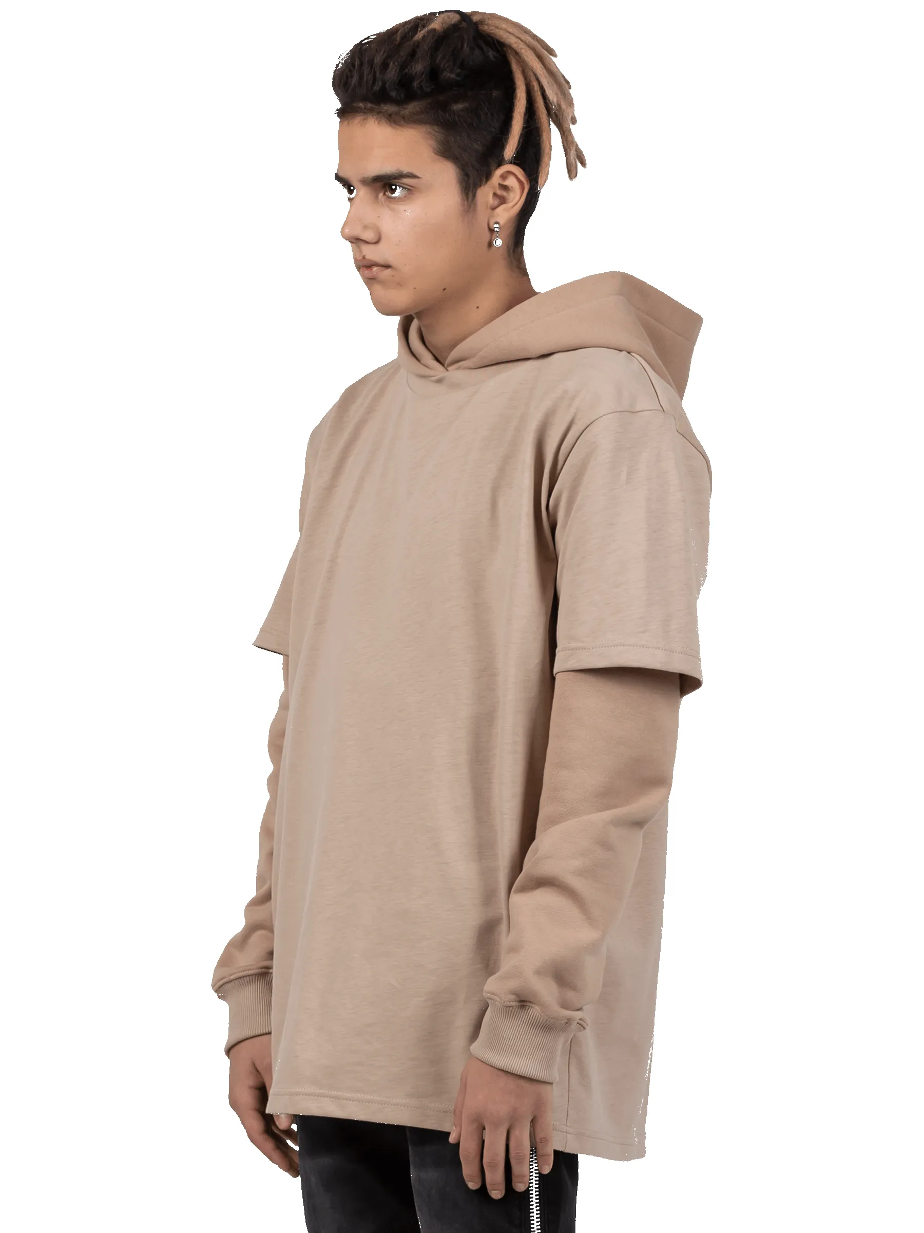 Layered Hoodie - Beige sold by reputation studios product image thumbnail 3